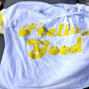 Crop top with words feeling good